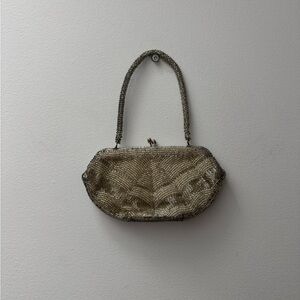 Elegant Vintage Gold Beaded Women's Bag